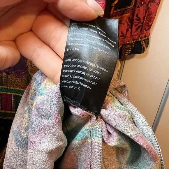 #63 FARM RIO MIXED PATCHWORK MIDI DRESS $265 Bohemian Multicolor Maxi Dress - Picture 12 of 12